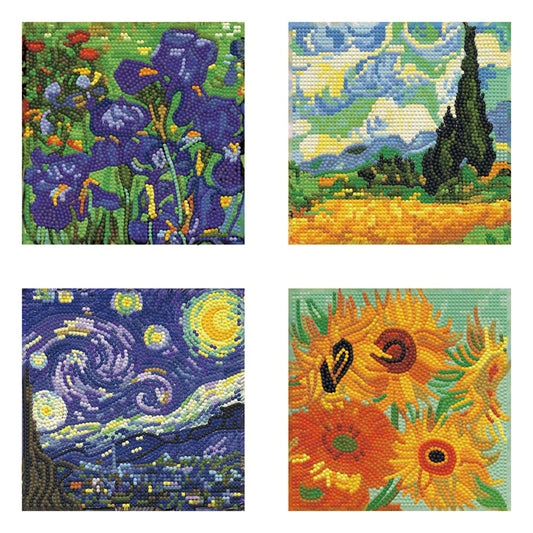 Mini DOTZ® Van Gogh Quartet – Kit Diamond Painting 4 Chefs-d'Œuvre de Van Gogh Dotz