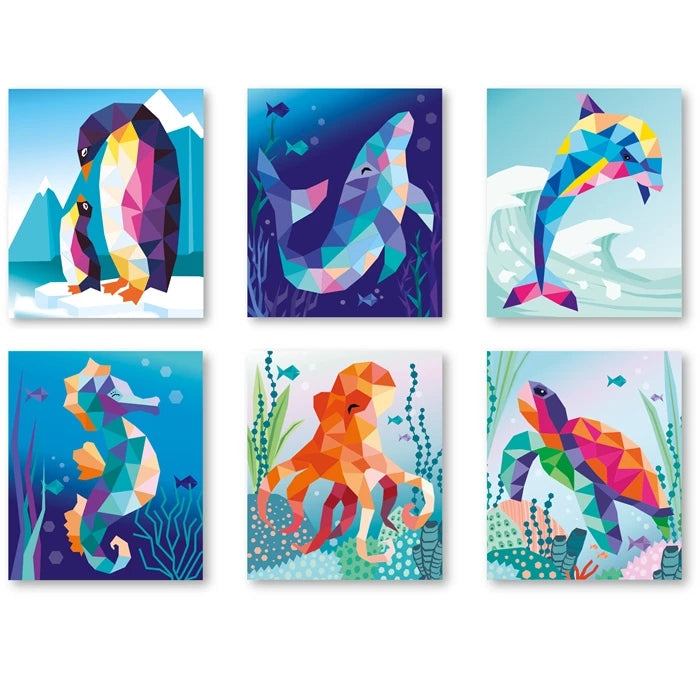 Illustration marine réalisée grâce à des stickers colorés