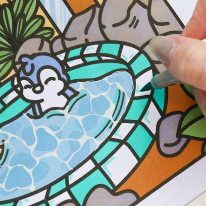 Kit DIY Mon Carnet de Coloriage Détente – Kawaii & Mandala avec 8 Feutres Alcool | La Petite Épicerie LA PETITE EPICERIE