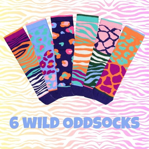 Coffret Chaussettes Dépareillées – 6 Chaussettes Fantaisie | United Oddsocks (UK 4–8 / EU 37–42) United Oddsocks