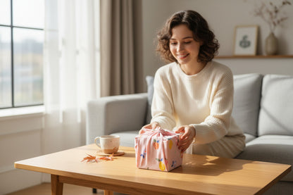 Furoshiki Fruits en coton – Emballage cadeau zéro déchet (4 tailles) Machatatelier