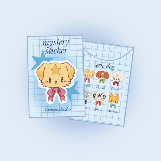 sticker mystère chien kawaii à collectionner
