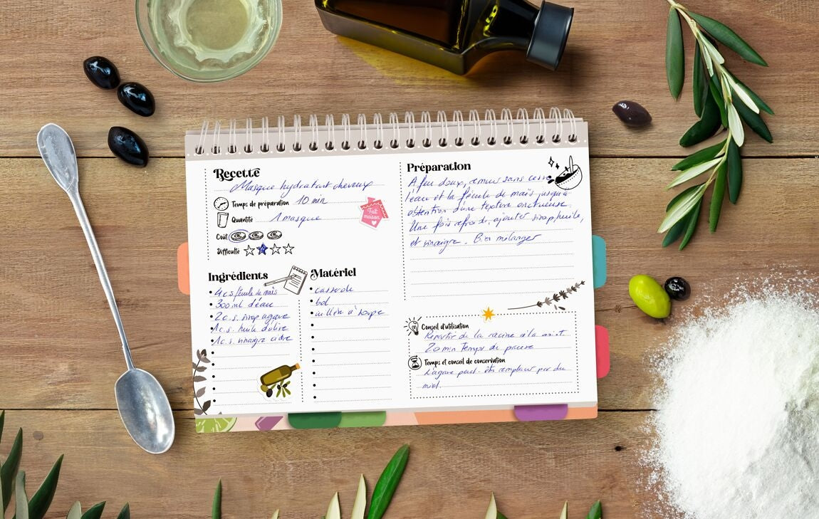 Carnet pratique pour classer ses préparations naturelles