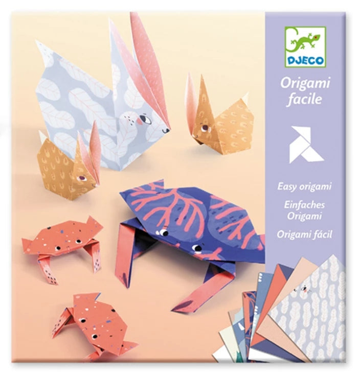Kit Origami Family Djeco avec feuilles illustrées pour enfants
