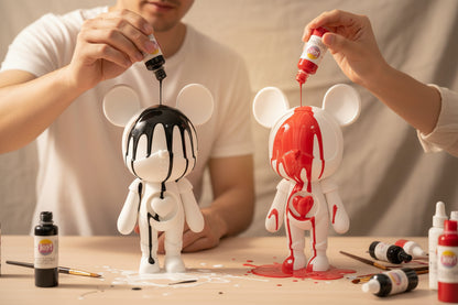 ours pouring art décoratif création couple