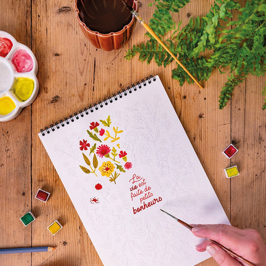 Carnet de coloriage A4 - Petits bonheurs Maison Joliette