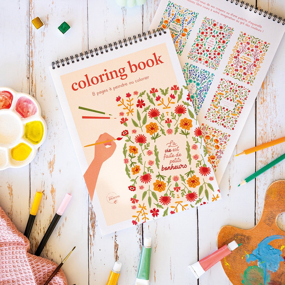 Carnet de coloriage A4 - Petits bonheurs Maison Joliette