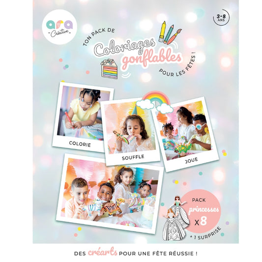 Pack Anniversaire - x8 Princesses Coloriages Gonflables