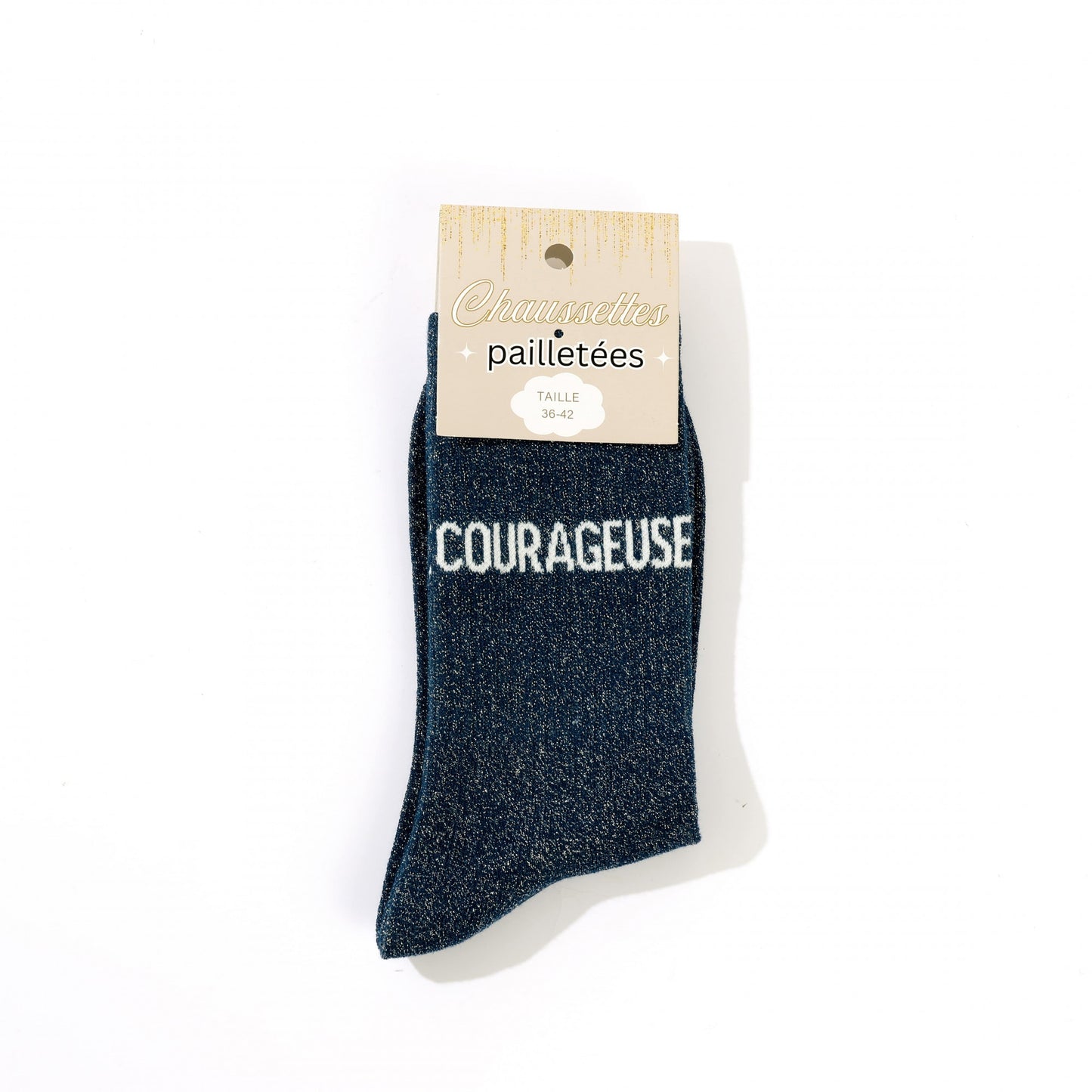 idée cadeau femme chaussettes message courageuse