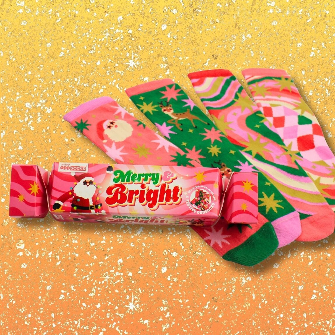 MERRY & BRIGHT – Coffret 4 Chaussettes Dépareillées | United Oddsocks | Taille 37-42 United Oddsocks