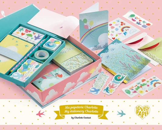 Papeterie Box Charlotte Djeco – Coffret Papeterie Créative Lovely Paper Djeco
