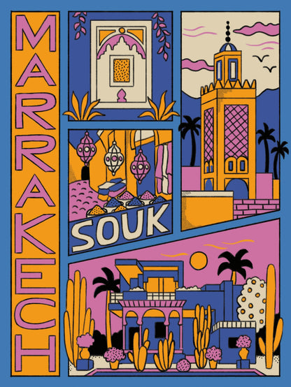 Affiches à colorier inspirées de Paris New York Tokyo Séoul et Marrakech