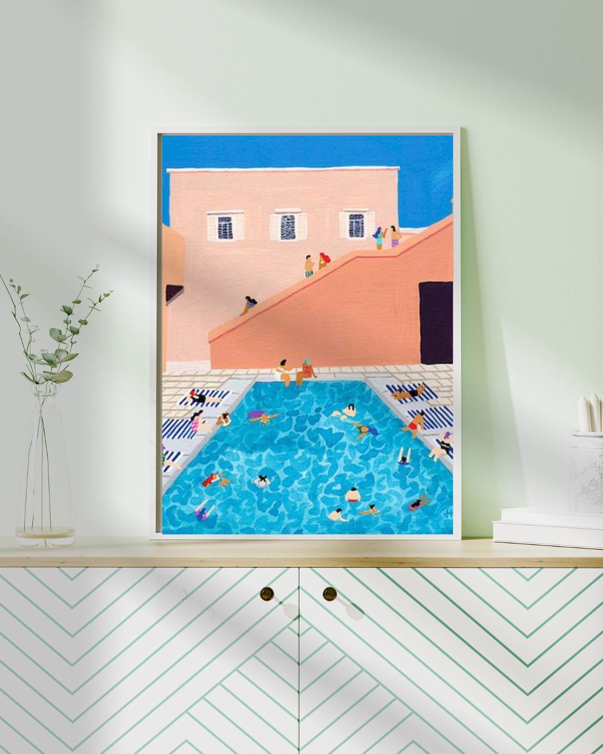 Peinture à Numéros sur Toile Tendue – Pool Party (40 x 50 cm) 🏖️🎨