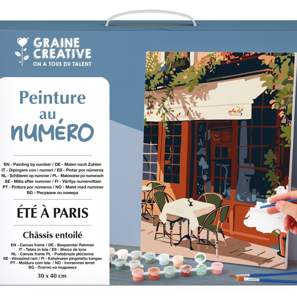Peinture au Numéro Été à Paris – Toile Créative 30 x 40 cm GRAINE CREATIVE