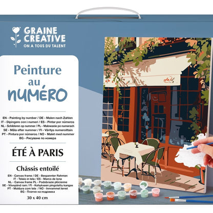 Peinture au Numéro Été à Paris – Toile Créative 30 x 40 cm GRAINE CREATIVE
