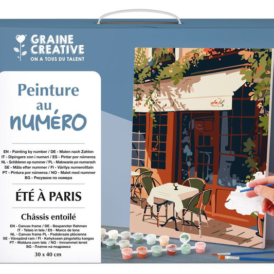 Peinture au Numéro Été à Paris – Toile Créative 30 x 40 cm GRAINE CREATIVE