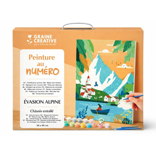 Peinture au Numéro Évasion Alpine – Tableau Créatif 30 x 40 cm GRAINE CREATIVE