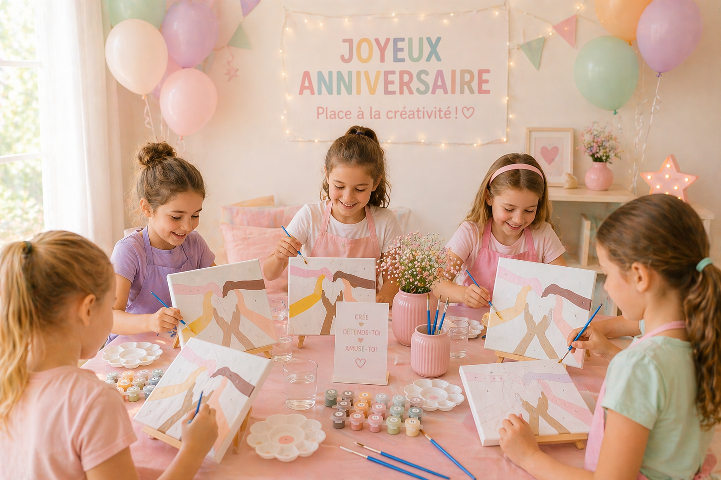 Kit Anniversaire Peinture par Numéros Enfants & Ados – Activité Créative + Cadeau Invité (6 à 12 kits) JOY!