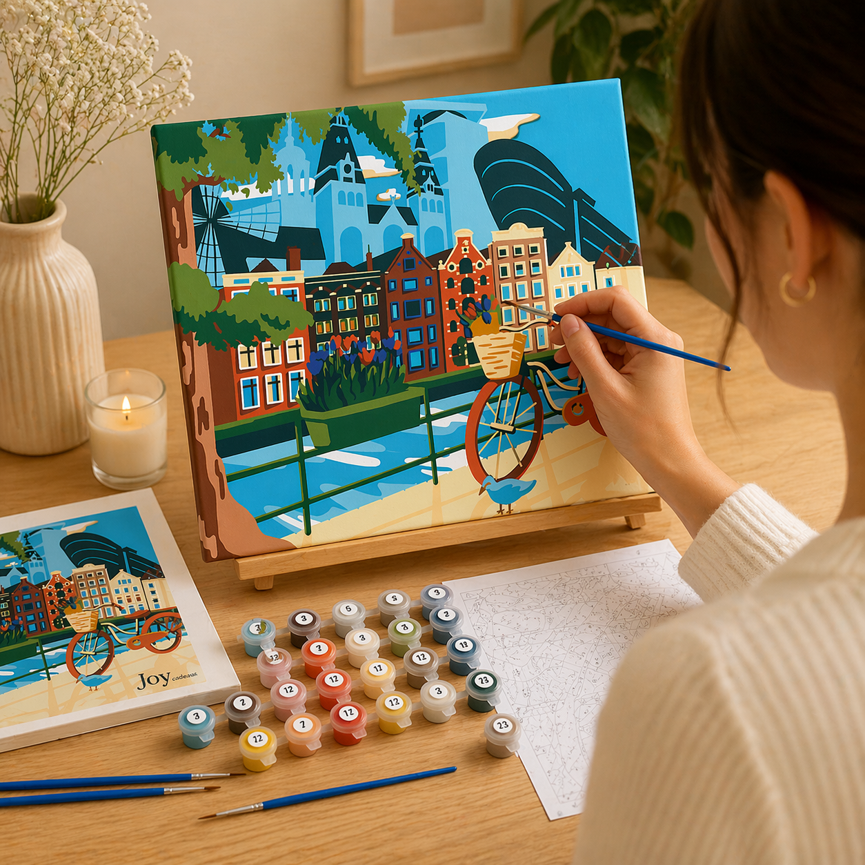 Kit Peinture par Numéros Amsterdam 30x30 cm – Activité Créative Ado & Adulte | Joy Cadeaux JOY!