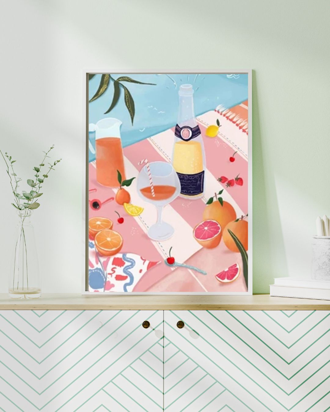 Peinture par numéros "Brunch d’Été au Bord de l’Eau" | Toile tendue 20x30 cm JOY!