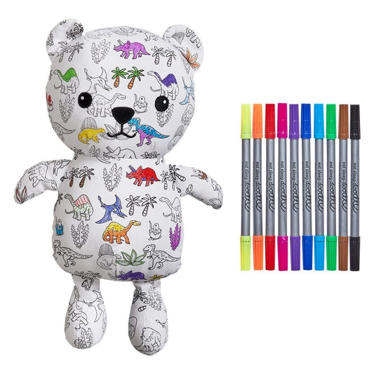 Peluche à colorier Dinosaure Artie Bear – Ours créatif lavable avec feutres eatsleepdoodle EU