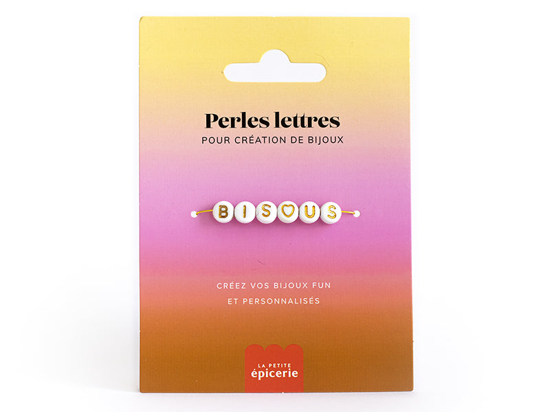 Perles lettres Bisous pour créer un bracelet personnalisé DIY