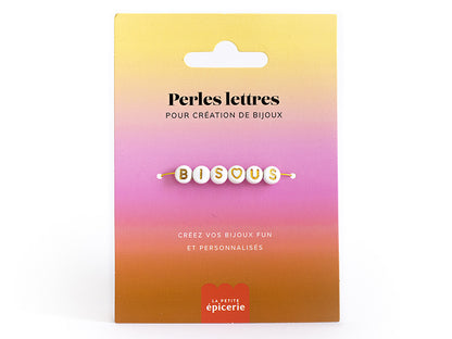 Perles lettres Bisous pour créer un bracelet personnalisé DIY