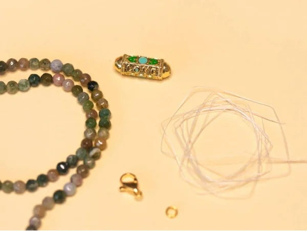 Perles à facettes d'Agate Indienne pour création de bijoux