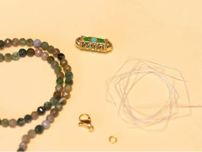 Perles à facettes d'Agate Indienne pour création de bijoux