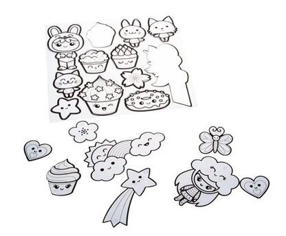 Illustrations kawaii à colorier avant cuisson