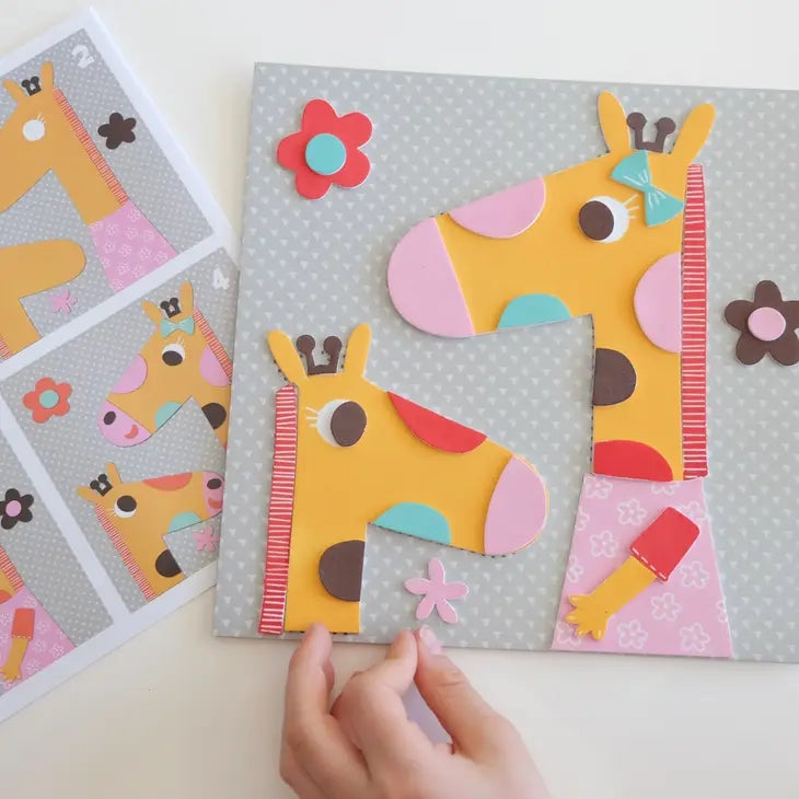 Portraits en relief – Animaux de la Savane (CREALIGN) | Coffret 5 tableaux en mousse Créa lign