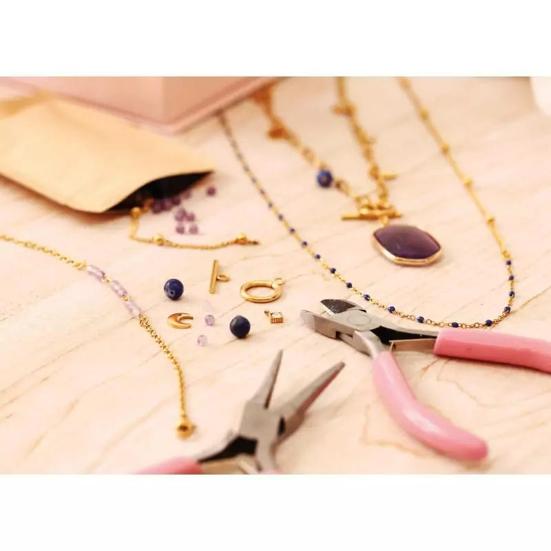 Kit DIY Bijoux Acier Inoxydable – Parure Violette & Bleue | Création Facile GRAINE CREATIVE