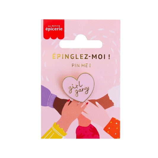 Broche Pin’s Girl Gang Émaillé – Accessoire Féministe Fun & Vintage LA PETITE EPICERIE