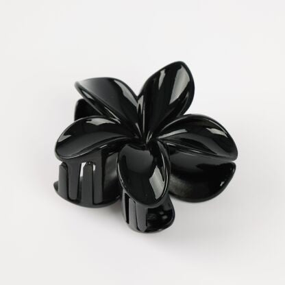 Pince à cheveux fleur noire ⌀8 cm – Grande pince crabe élégante et chic JOY!