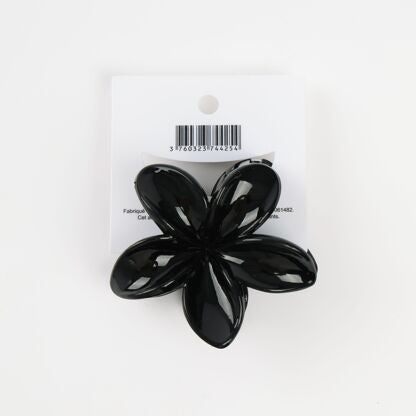 Pince à cheveux fleur noire ⌀8 cm – Grande pince crabe élégante et chic JOY!