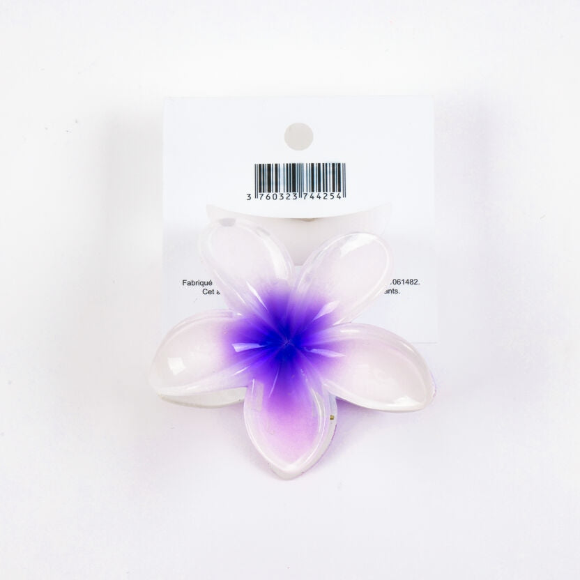 Pince à cheveux fleur violine Grande pince crabe élégante et tendance JOY!