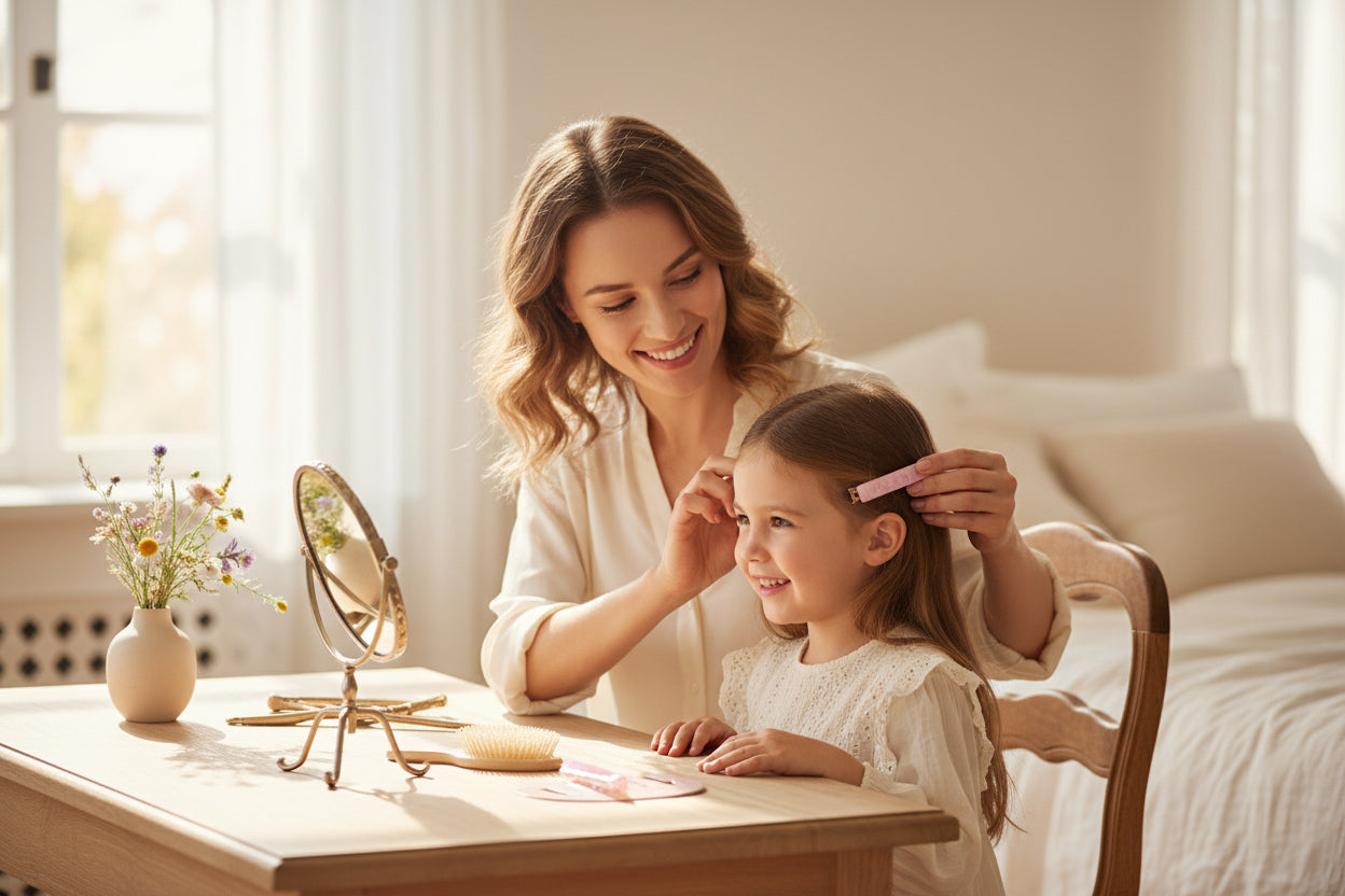 Barrette Iconic Aquarelle rose nacré – Joy Cadeaux (5,5 cm) LA PETITE EPICERIE