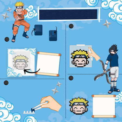Plus de 1000 perles à eau cubiques pour réaliser des créations Naruto en pixel art