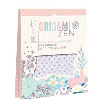 Pochette Origami Zen avec 60 feuilles de papier et stickers dorés