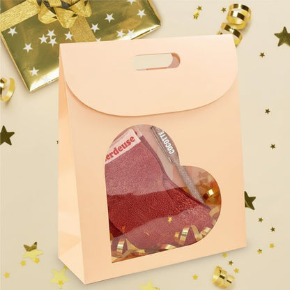 Pochette cadeau carton fenêtre cœur – Box cadeau | Joy Cadeaux 32x12x38cm JOY!