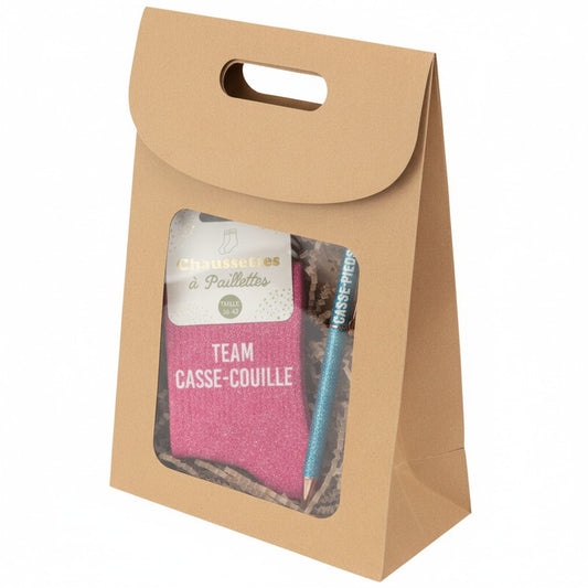 Pochette cadeau kraft avec fenêtre – Emballage cadeau | Joy Cadeaux 19 x 9 x 27 cm JOY!