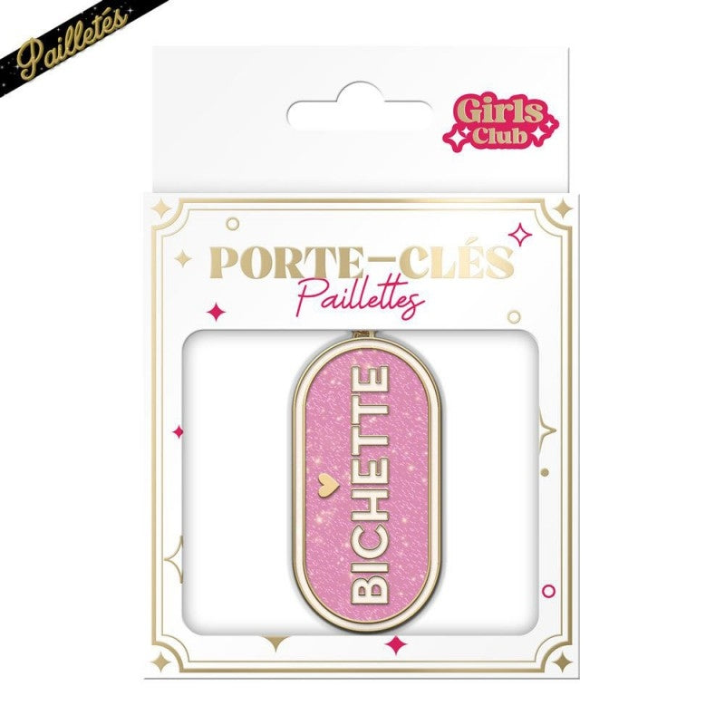 Porte-Clés Paillettes "Bichette" – Accessoire Fun & Cadeau Original JOY!
