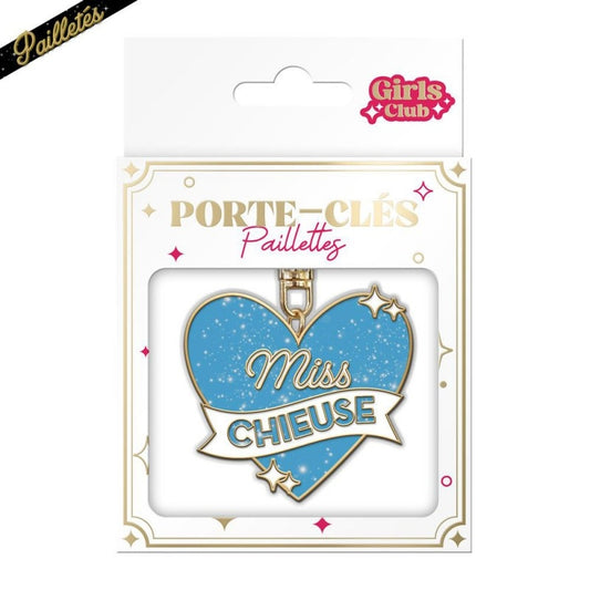 Porte-Clés Paillettes Miss Chieuse – Cadeau Femme Humoristique JOY!