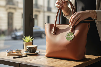 Porte-clés Baroudeuse pailleté à suspendre sur sac trousse ou trousseau de clés