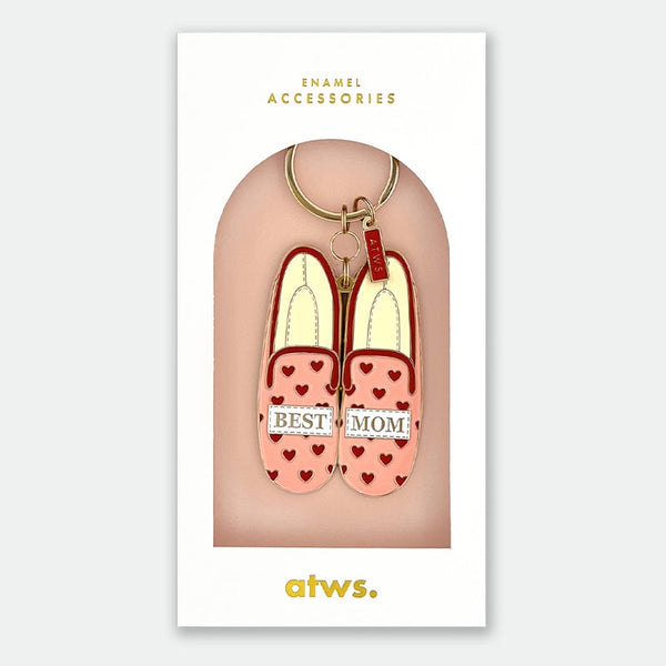 Best Mom Shoes keychain golden mesh