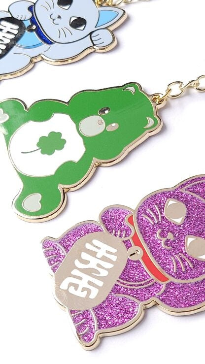 Porte-clés Bonne Chance Care Bear – Bisounours vert porte-bonheur studio inktvis
