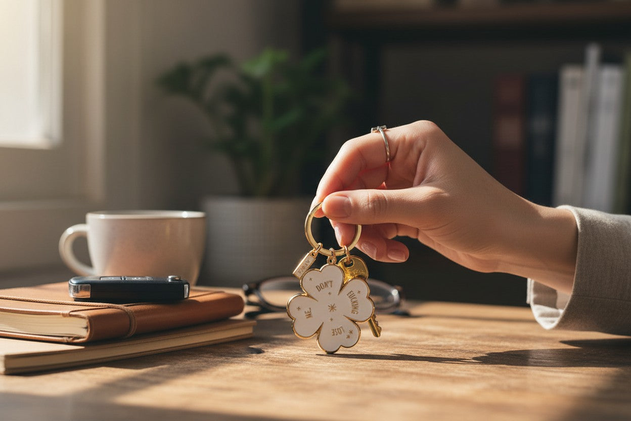 Porte-clés Don't Lose Me en émail doré – accessoire fun pour clés All the ways to say