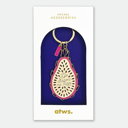Porte-clés Dragon Fruit en émail doré – accessoire tropical fun All the ways to say