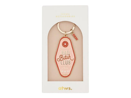 Porte-clés Motel Bad Bitch Club en émail doré – accessoire rétro All the ways to say