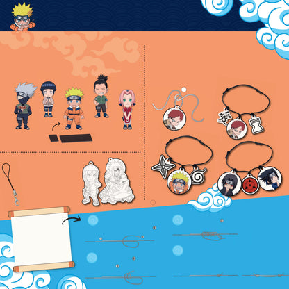 Naruto Plastique Fou – Kit Créatif Aimants, Bracelets & Porte-clés Edition Fleurus